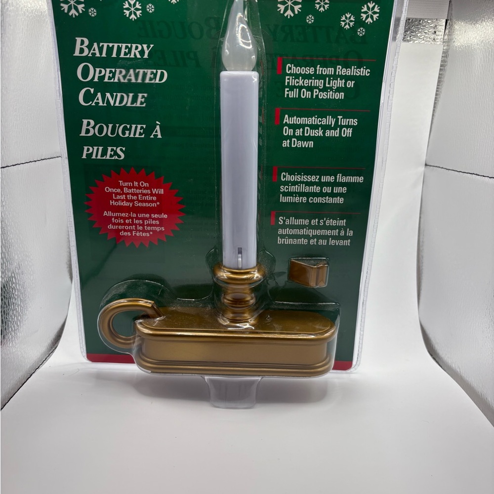 Battery Operated Candle with Gold Base
